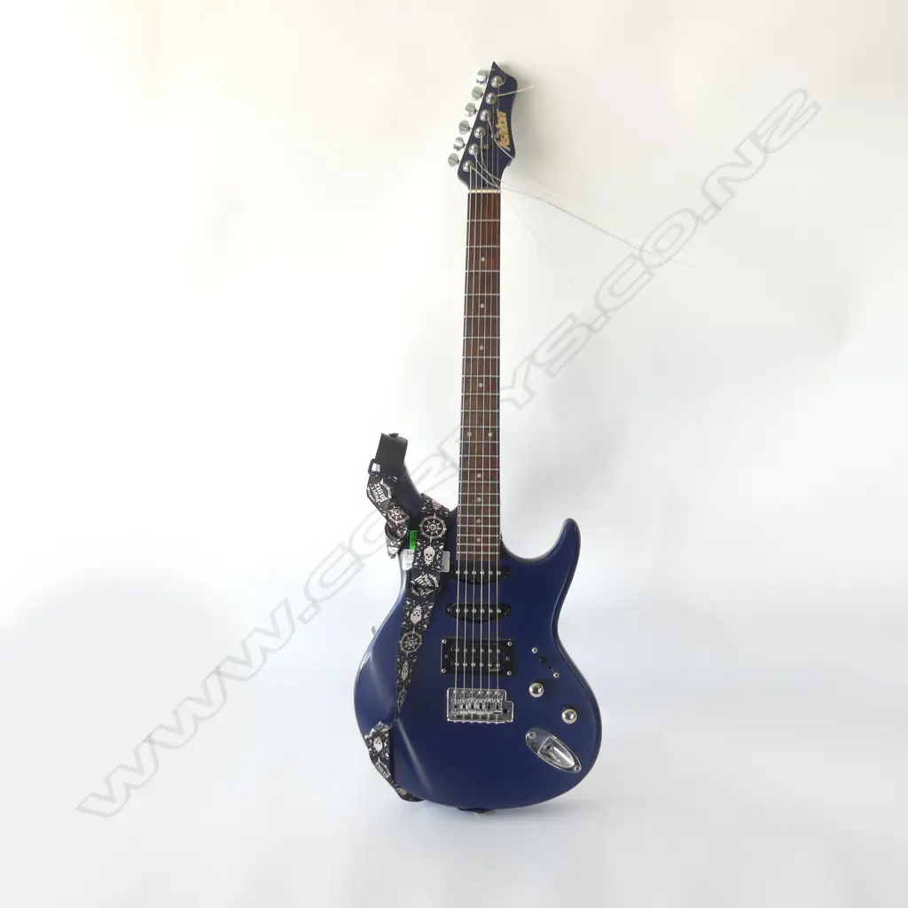 ASHTON BLUE ELECTRIC GUITAR, CASED Image 1++