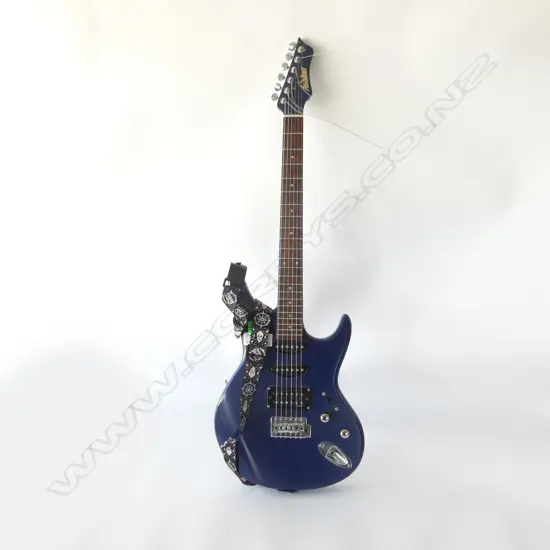 ASHTON BLUE ELECTRIC GUITAR, CASED