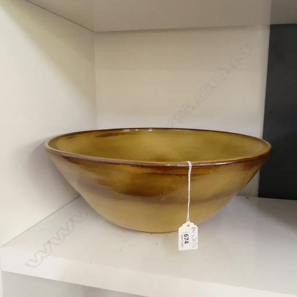 LGE STUDIO POTTERY GLAZED BOWL 385mm dia Image 1++