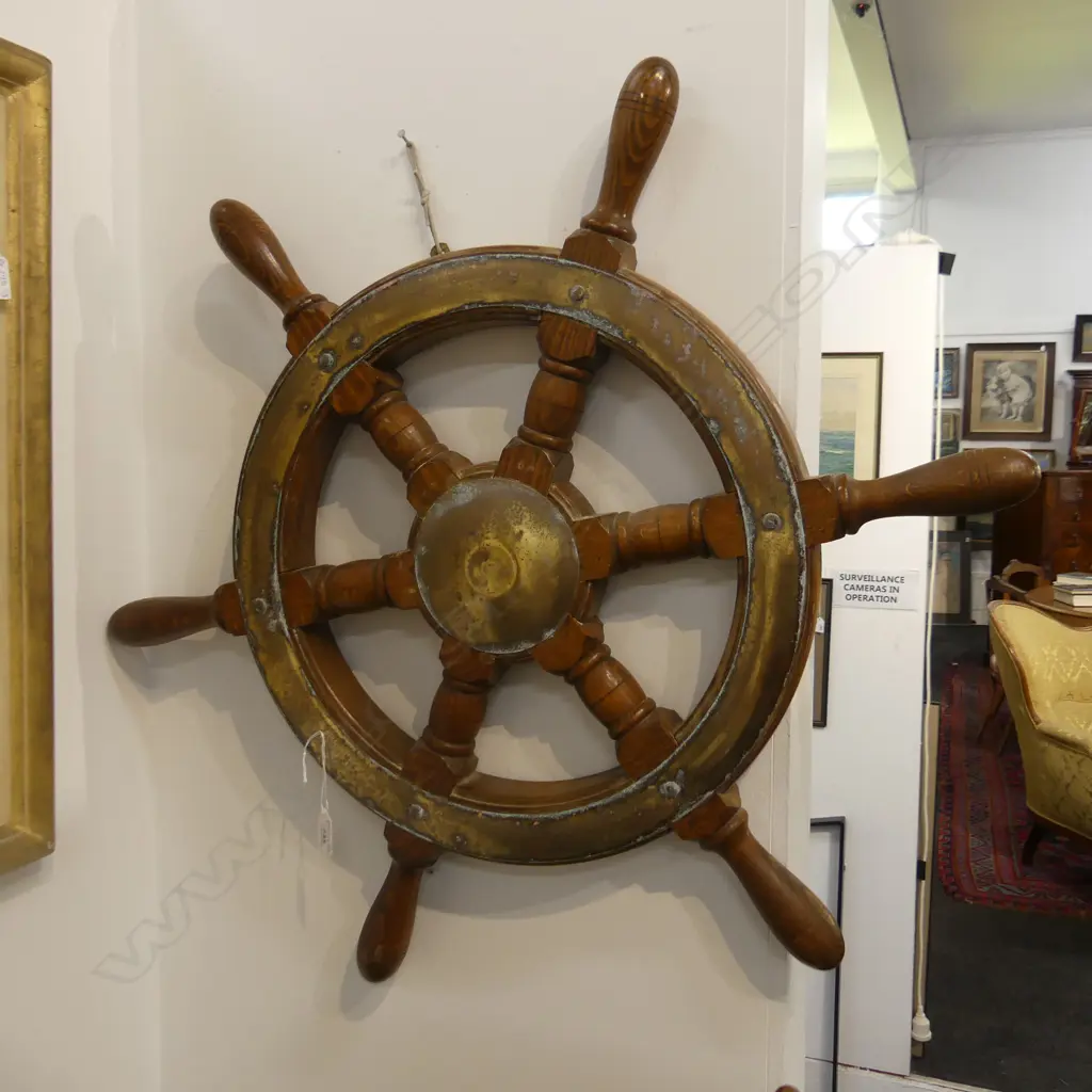 VINTAGE REPRODUCTION WALL HANGING SHIPS WHEEL 750mm dia Image 1++