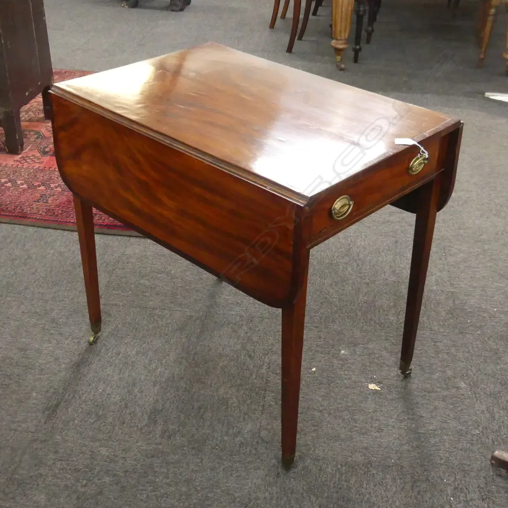 GEORGIAN MAHOGANY PEMBROKE DROP SIDE TABLE 735x505x690mm Image 1++