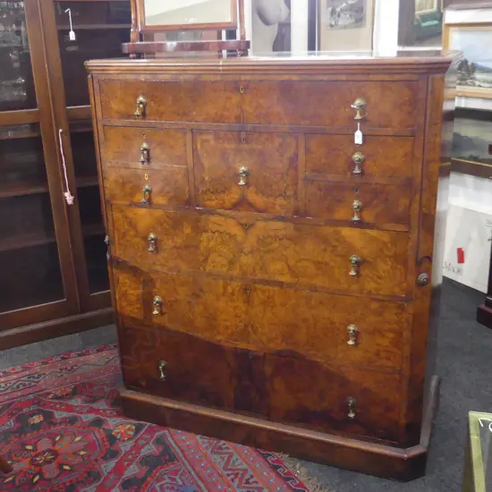 BURR WALNUT VENEER SCOTCH CHEST 1180x535x1340mm