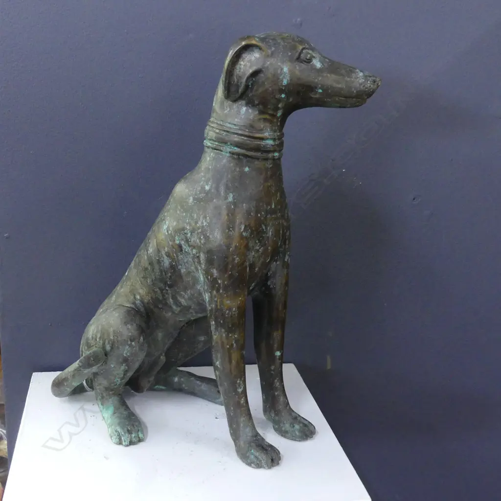 BRONZE GREYHOUND DOG H.320mm Image 1++