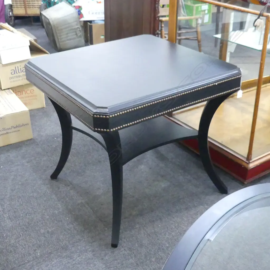 CONTEMPORARY ETHAN ALLEN EBONISED SQUARE SIDE TABLE 770x770x700mm Image 1++