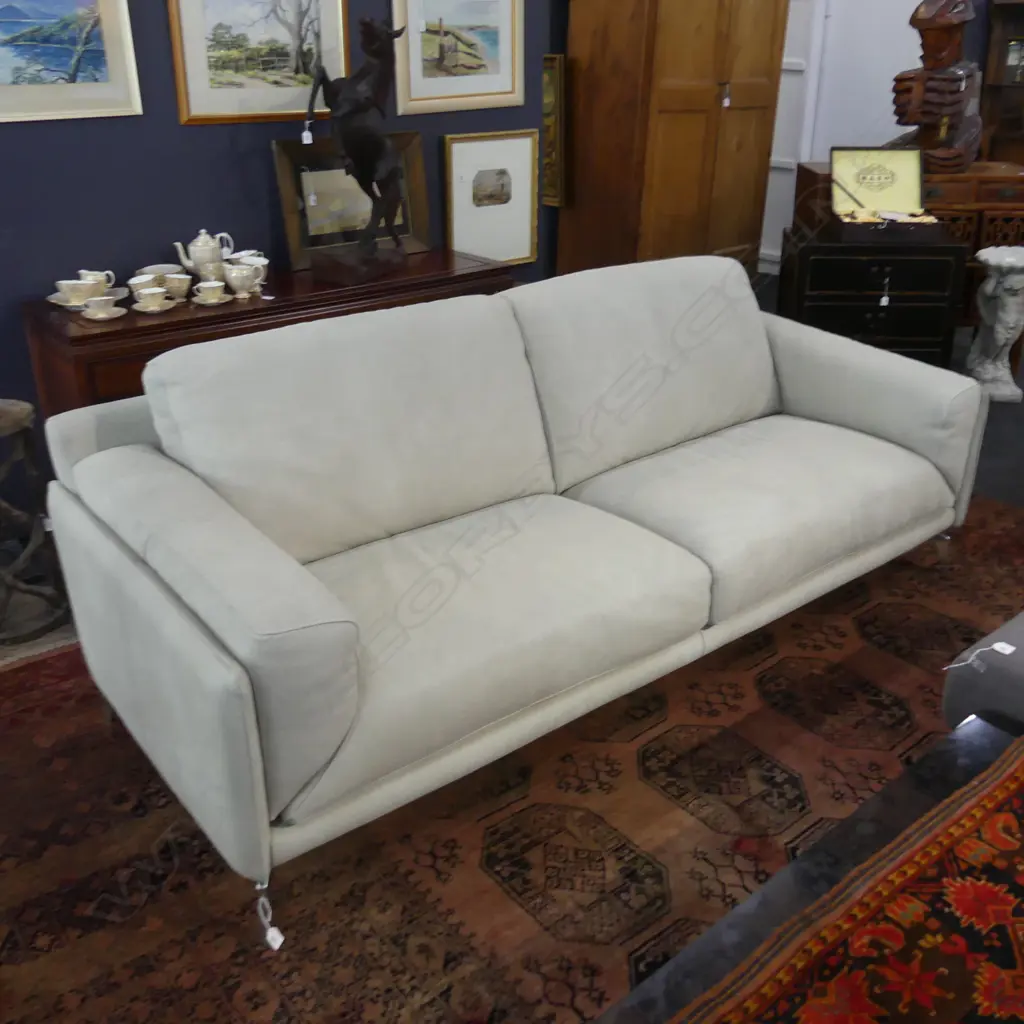 SAPORINI ITALIAN 3 SEATER LEATHER SOFA 2250x950x800mm Image 1++