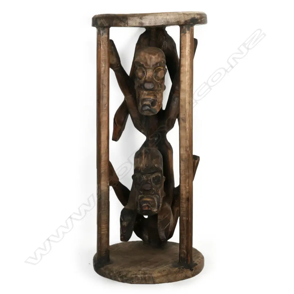 African figural carved stool, Image 1++