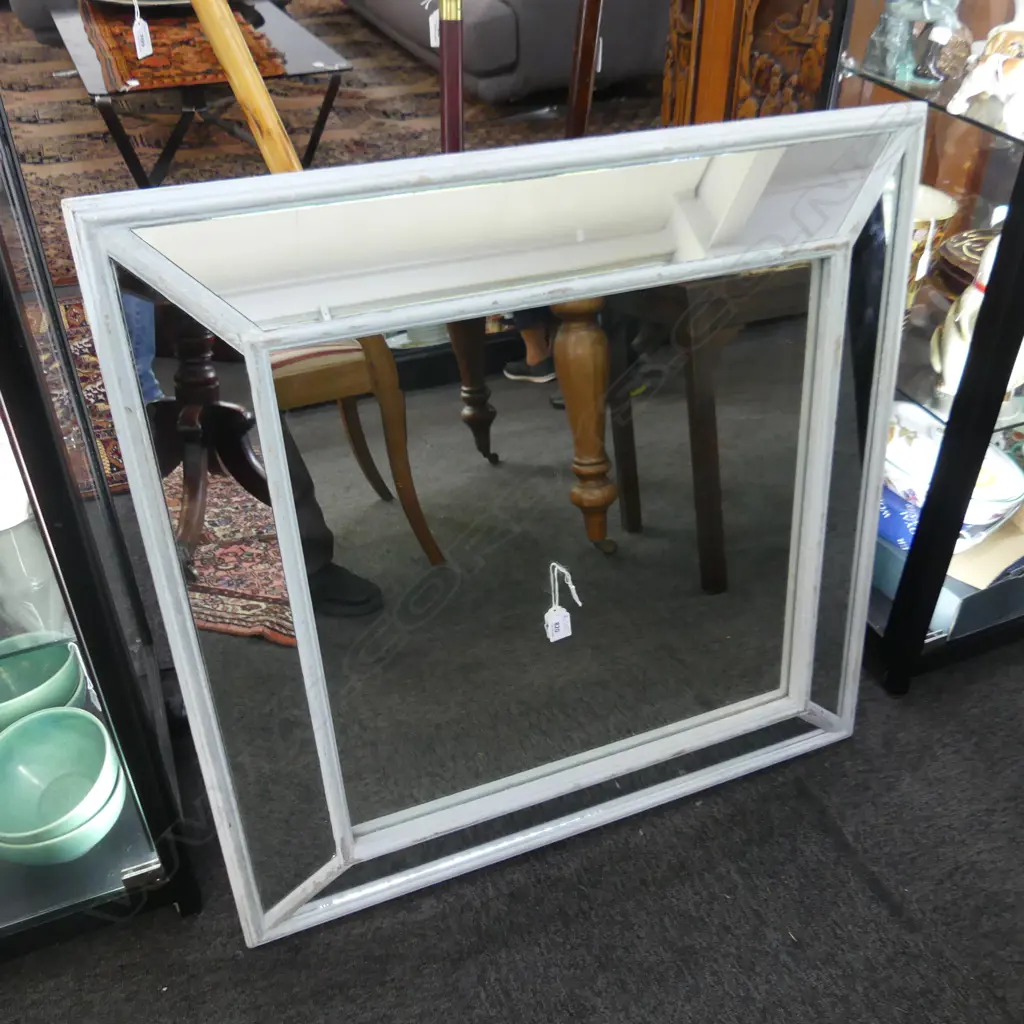 WHITE PAINTED SQUARE MIRROR 800x800mm Image 1++