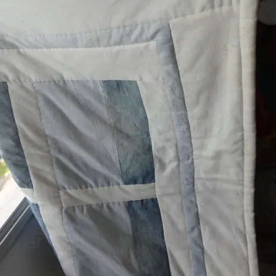 FABRIC WALL HANGING; DIANE SMITH 'BLUE SCAPES' '80