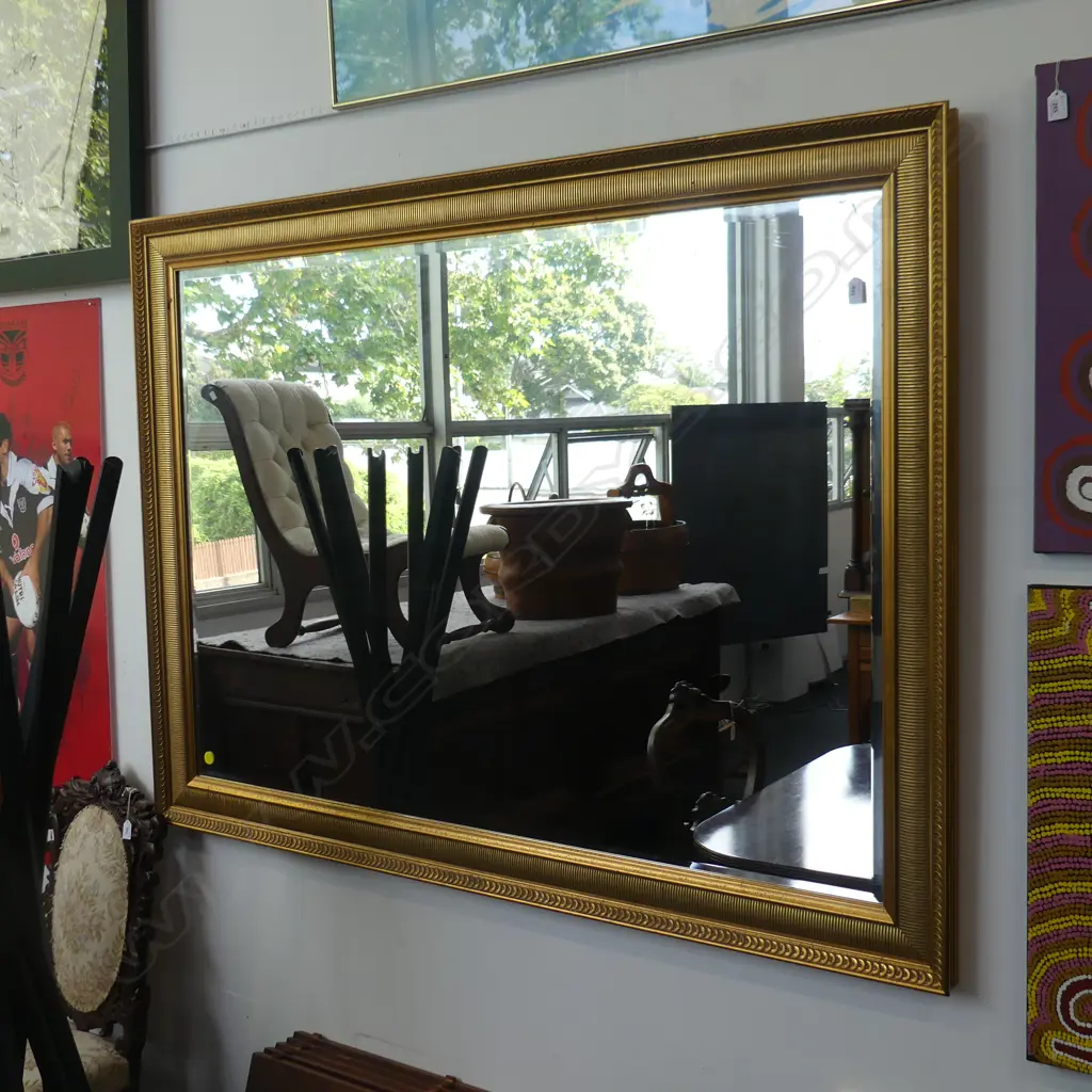 LARGE GILT FRAMED BEVELED WALL MIRROR  1600 X 1150MM Image 1++