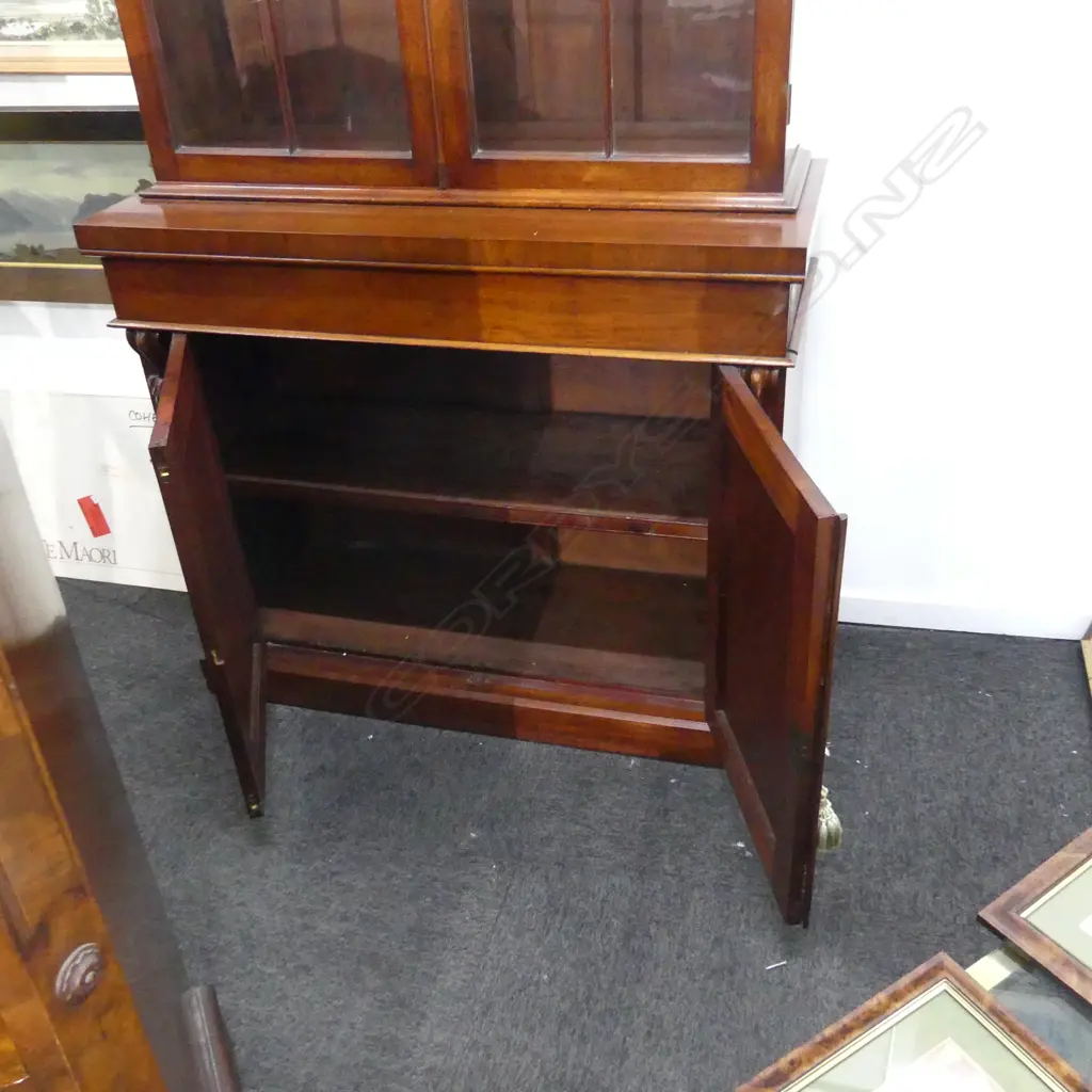 VICTORIAN MAHOGANY BOOKCASE CHIFFIONER 1060x435x2050mm Image 1++