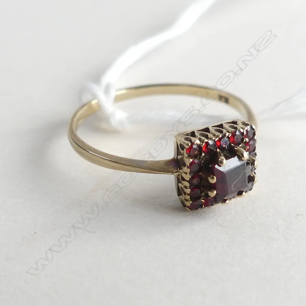 9CT GOLD & GARNET RING 1.69GMS Image 1++