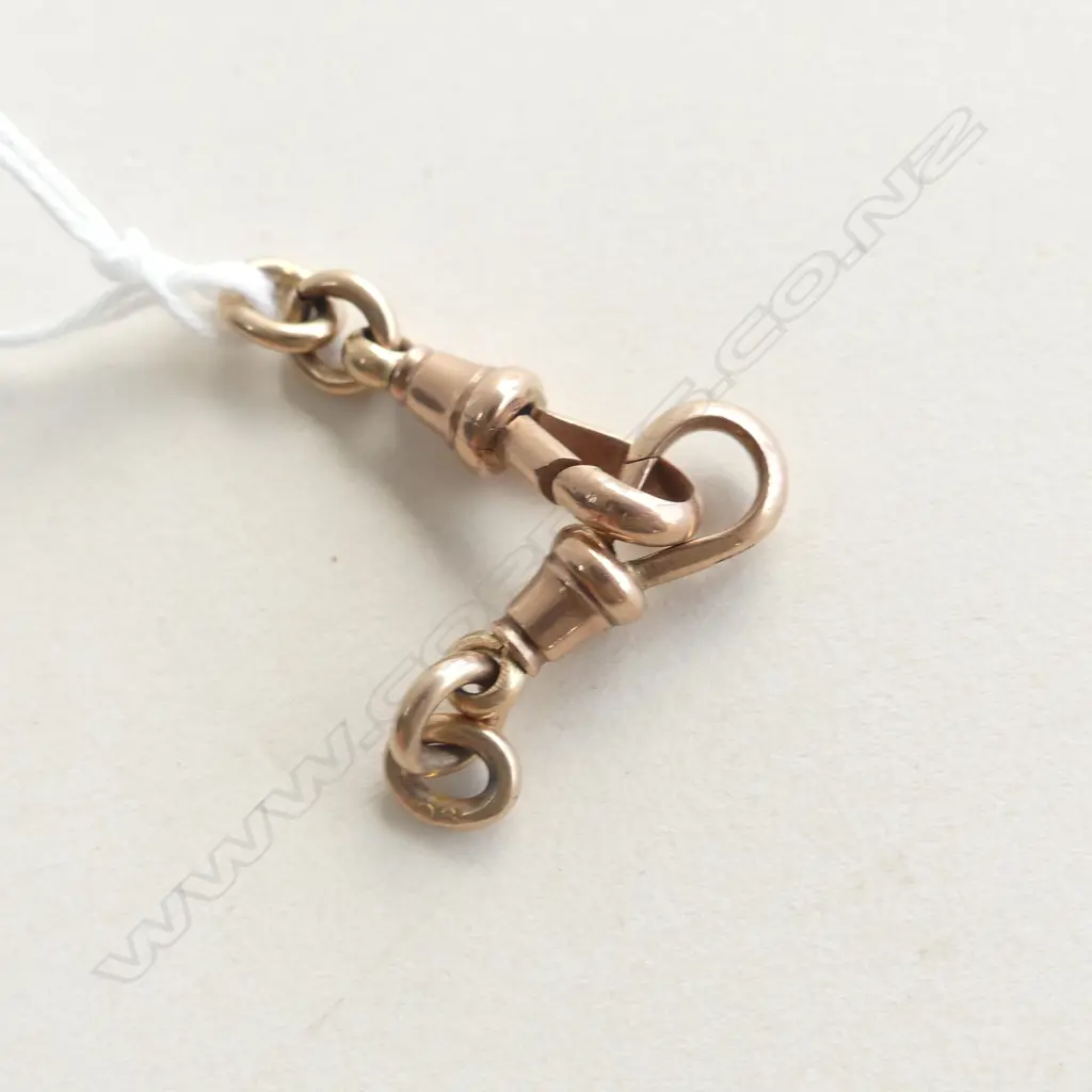 PR ANTIQUE 9CT GOLD FOB WATCH CLIPS Image 1++