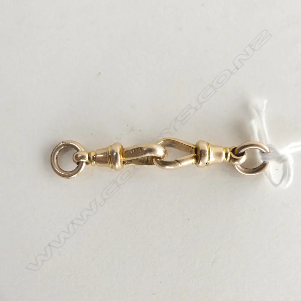 PR 15CT GOLD OLD FOB CHAIN CLIPS Image 1++
