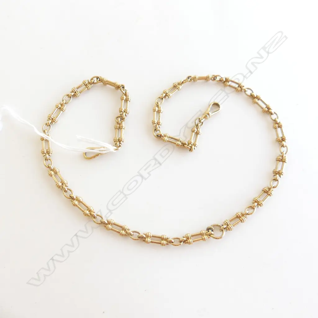 GOLD PLATED FANCY LINK ALBERT CHAIN L.520mM Image 1++