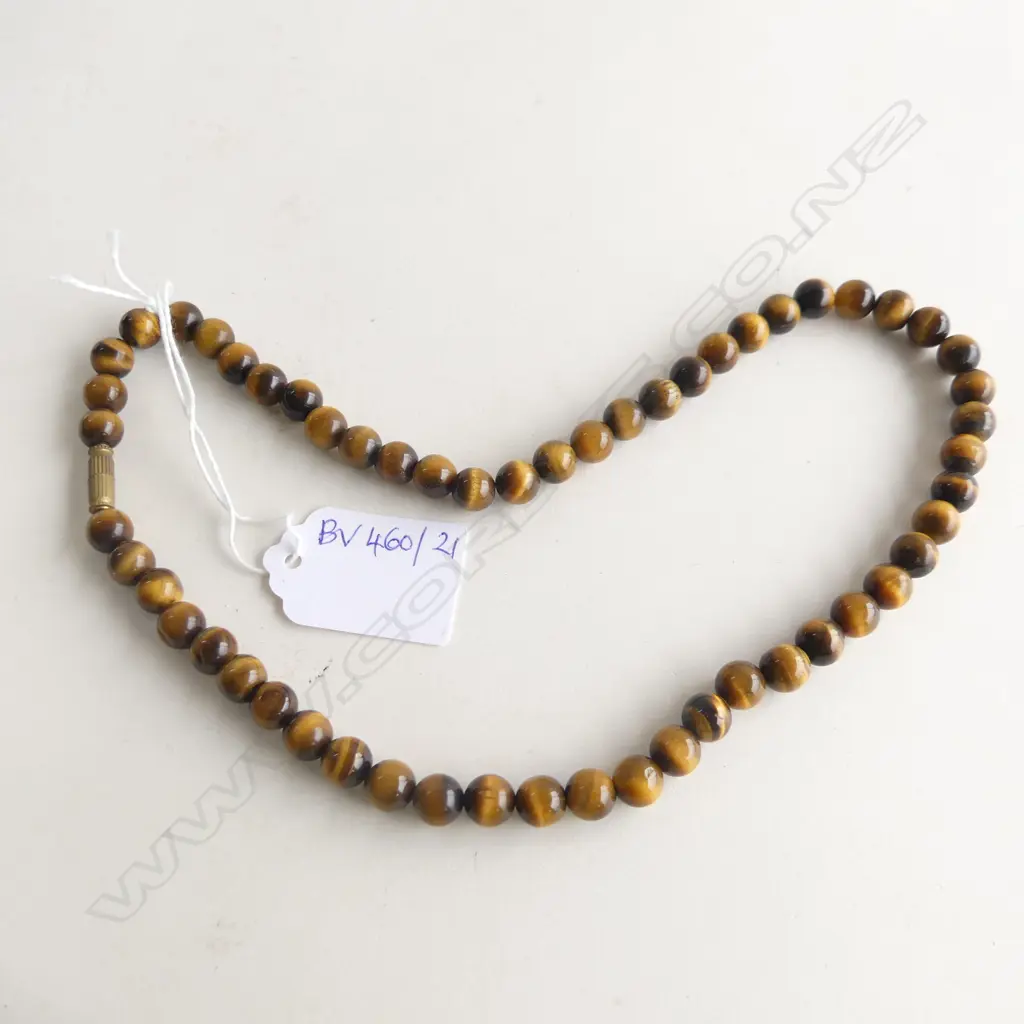 TIGERS EYE BEADED NECKLACE L.470mm Image 1++