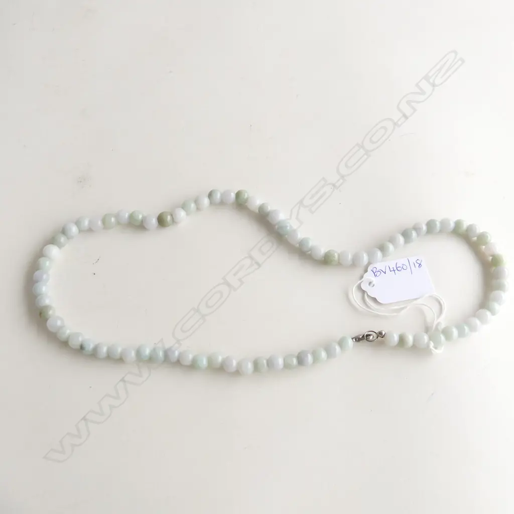 GREEN JADE BEADED NECKLACE L.580mm Image 1++