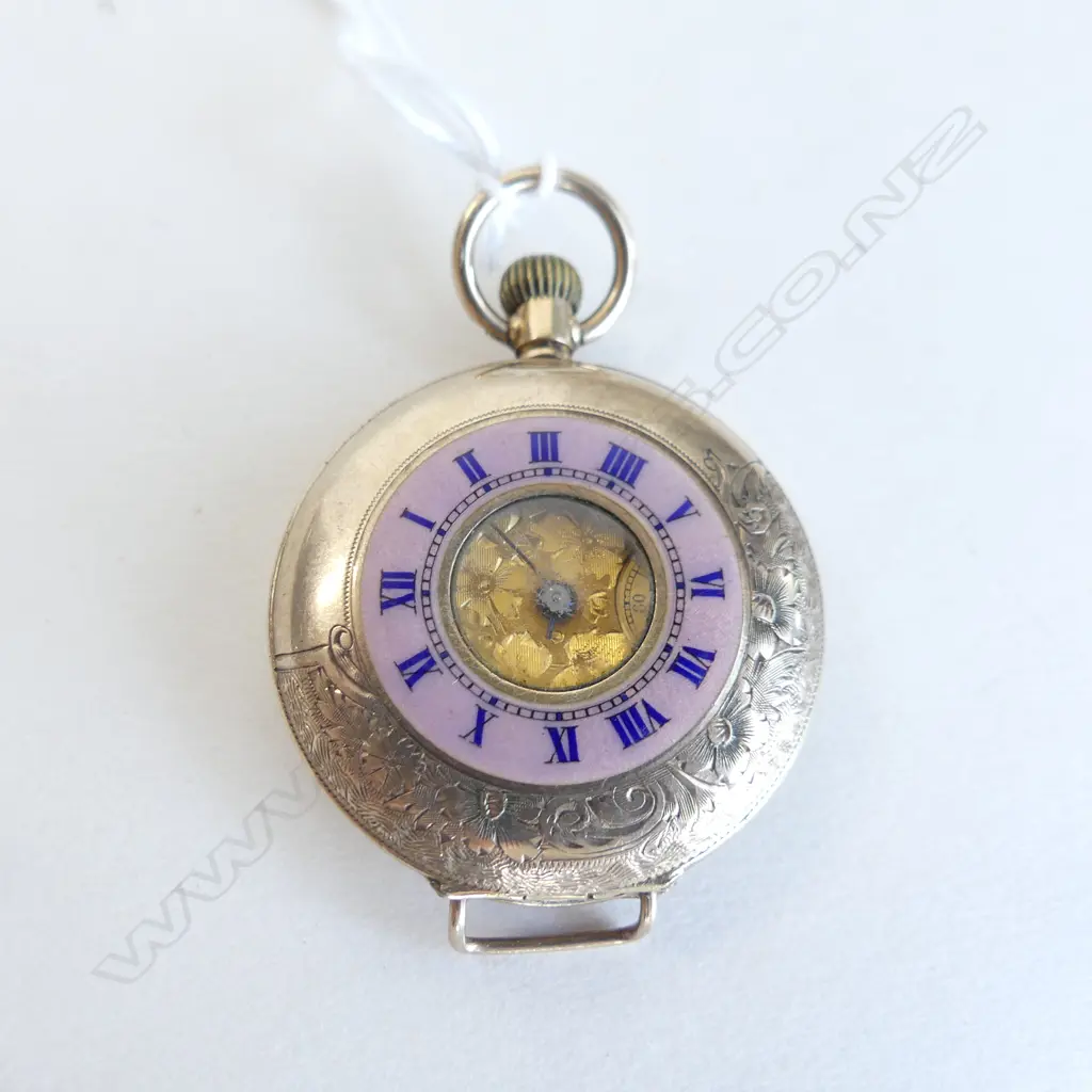 9CT ANTIQUE HALF HUNTER POCKETWATCH 34.5 GRAMS Image 1++