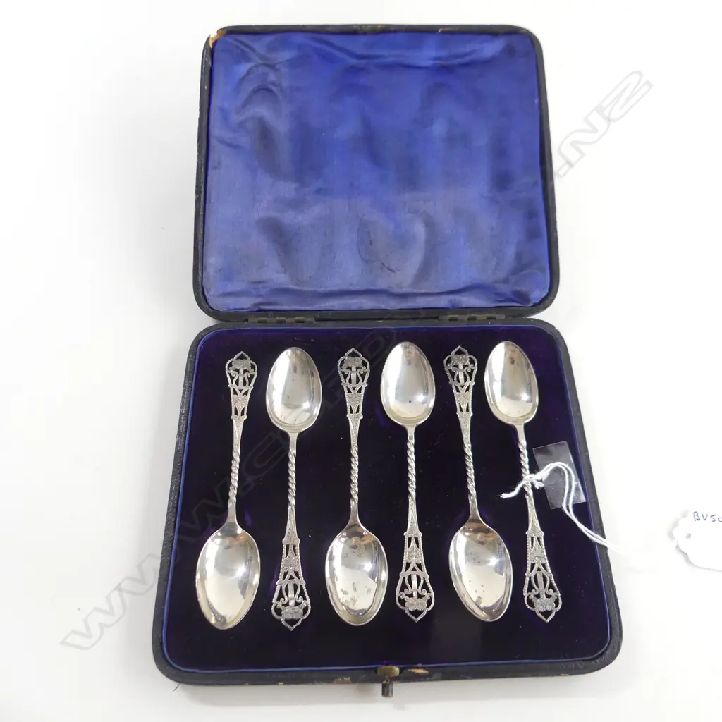 CASED SET S/S PIERCED DECORATION COFFEE SPOONS 1010 Image 1++