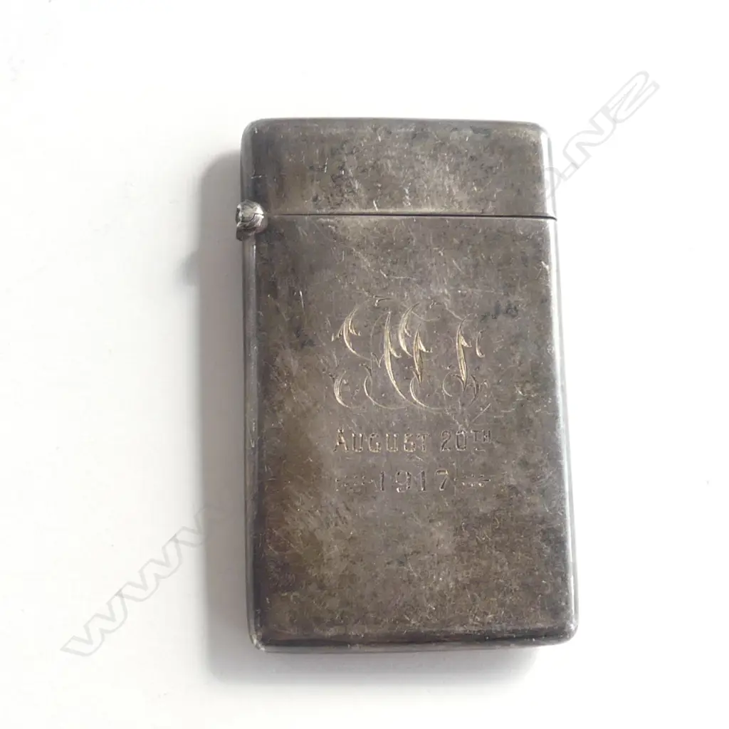 1916 SILVER PLAIN CARD CASE. CHESTER. 85 x 59mm Image 1++