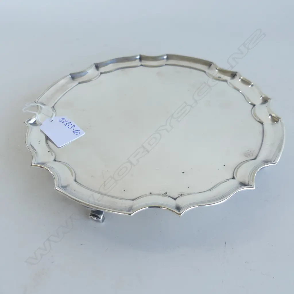 SILVER PLATE WAITER PIE CRUST RIM John Dixon Dia.205mm Image 1++