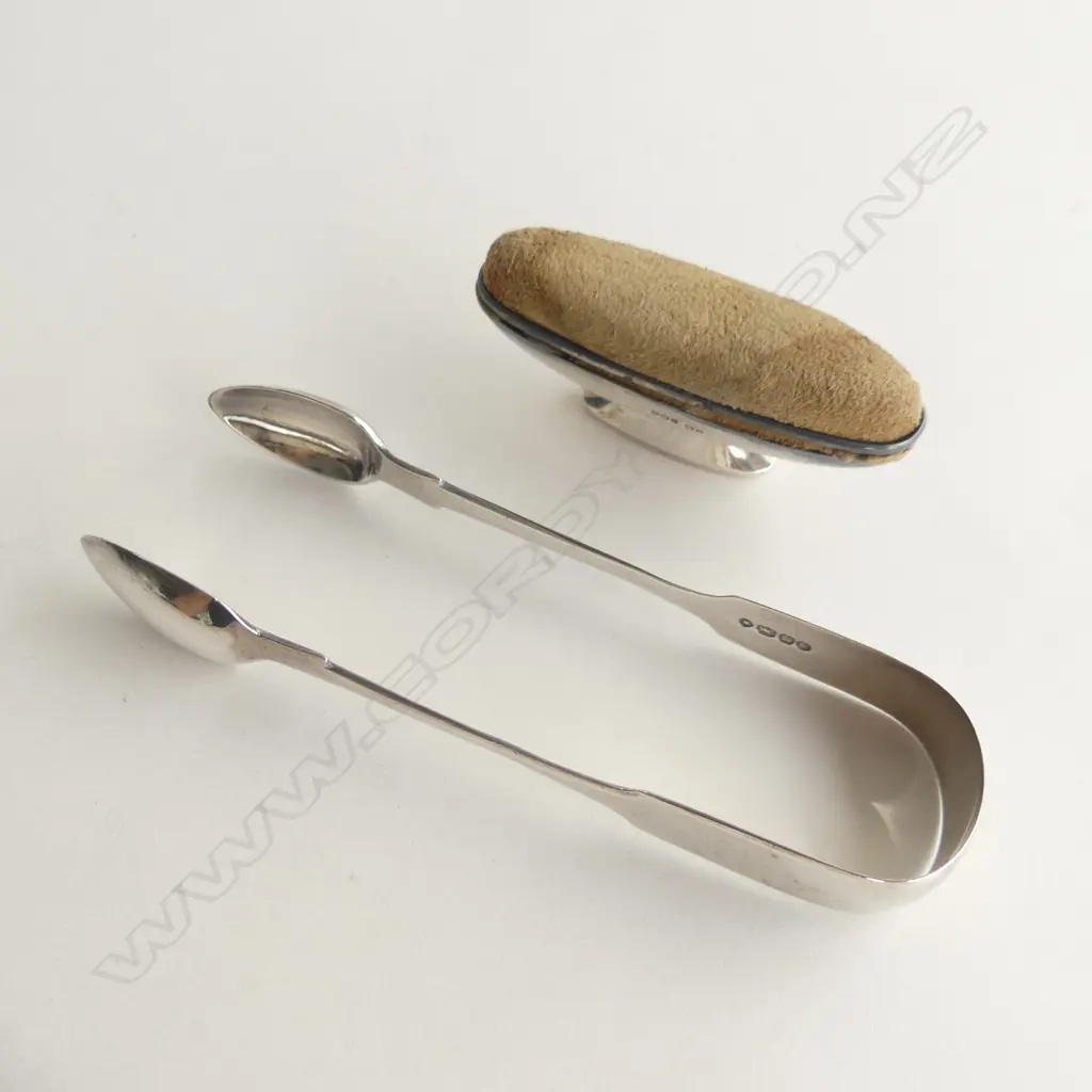 STG SILVER; SUGAR TONGS (L125MM) & NAIL BUFFER  (51GMS) Image 1++
