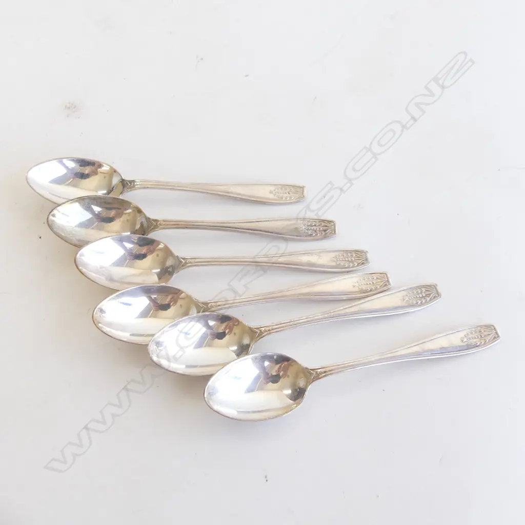 6 STG SILVER COFFEE SPOONS, BIRM. 1928, 75GMS Image 1++