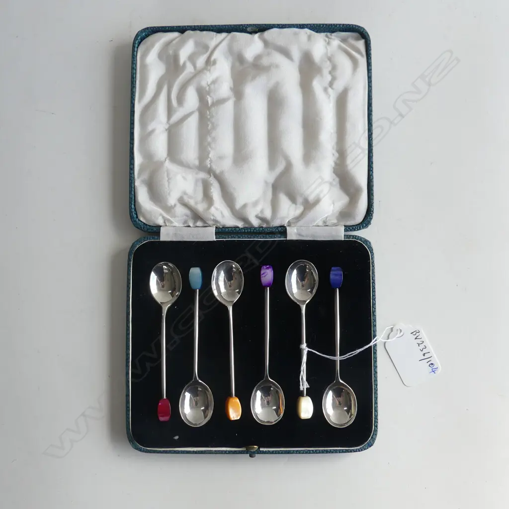 CASED SET S/S & MOP COFFEE SPOONS Image 1++