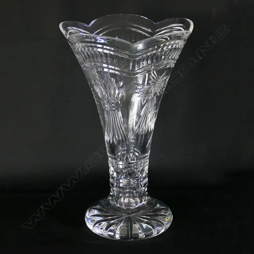 WATERFORD CRYSTAL LGE IMPRESSIVE TRUMPET VASE H.355mm Image 1++
