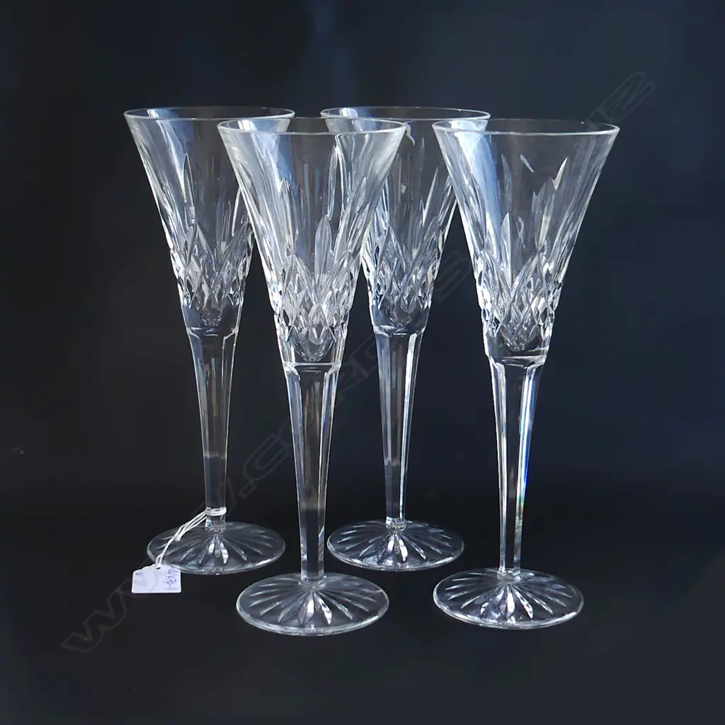 SET 4 WATERFORD LISMORE LGE WINE/CHAMPAGNE TOASTING GLASSES H.234mm Image 1++