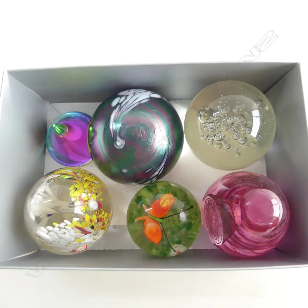 SMALL TRAY OF 6 VARIOUS PAPER WIEGHTS Image 1++