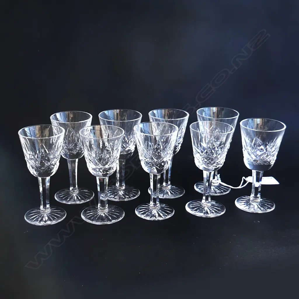 SET 9 WATERFORD LISMORE CRYSTAL SHERRY GLASSES H.88mm Image 1++