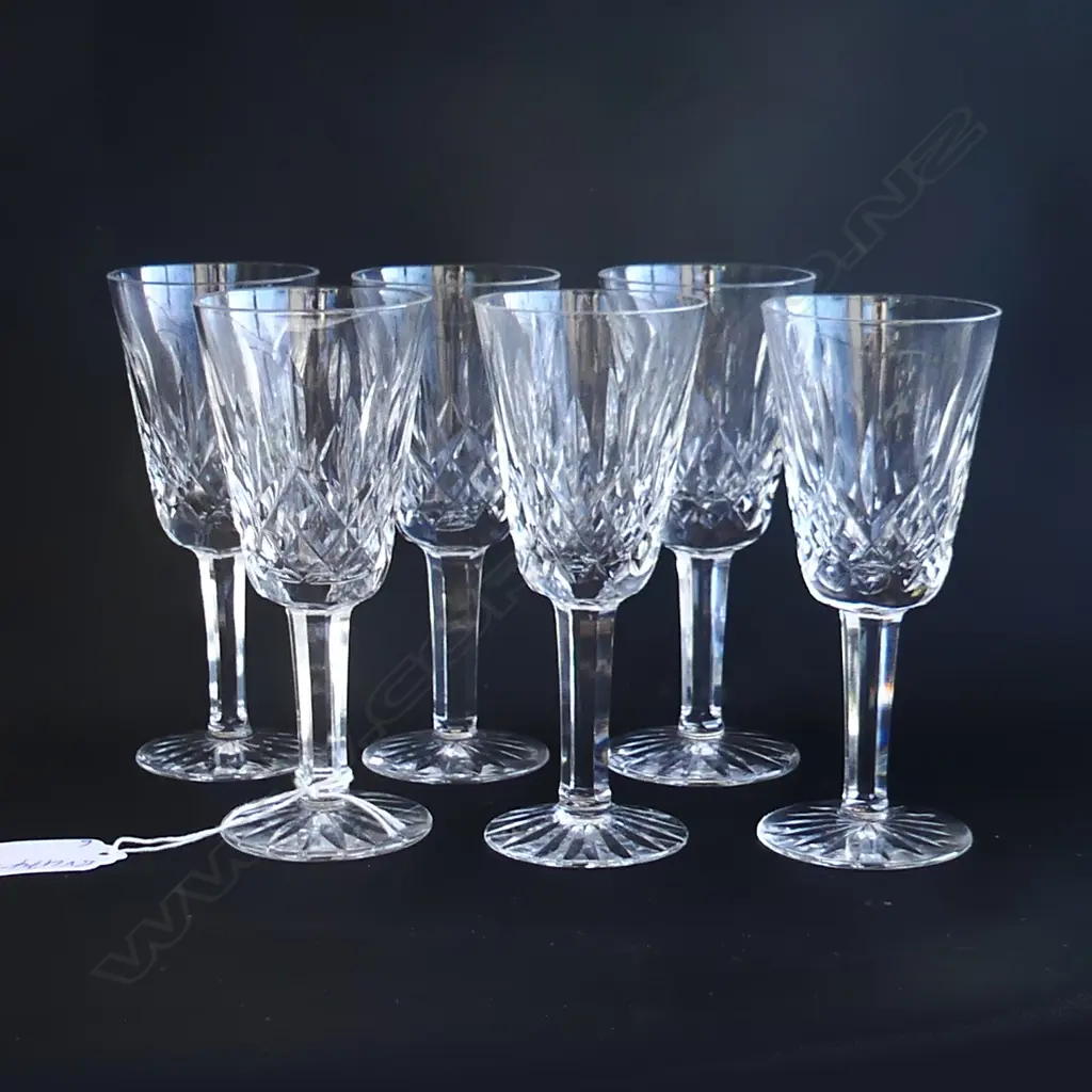 SET 6 WATERFORD LISMORE CRYSTAL SHERRY / PORT GLASSES H.130mm Image 1++