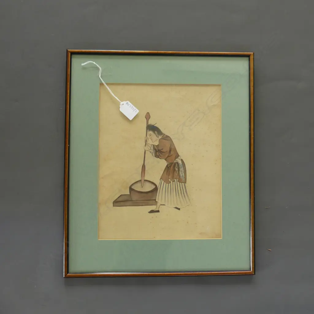 VINTAGE CHINESE PAINTING ON SILK 295x235mm Image 1++