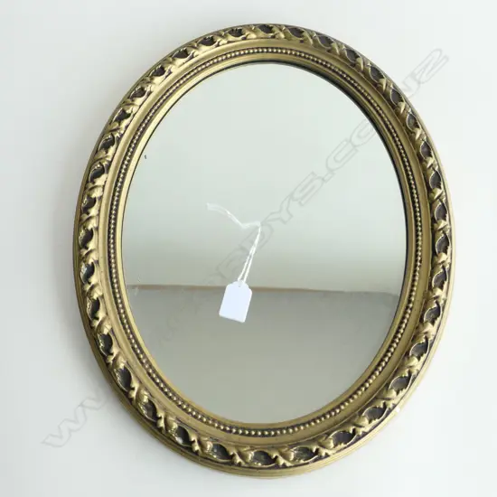 GILT FRAMED OVAL MIRROR 460x360mm
