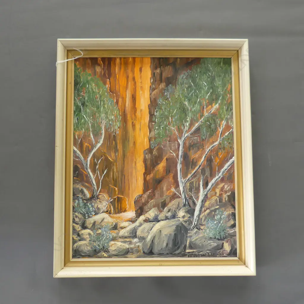 OIL BY NPF HEWITT STANLEY CHASM ALICE SPRINGS 1965 570 BY 470MM Image 1++