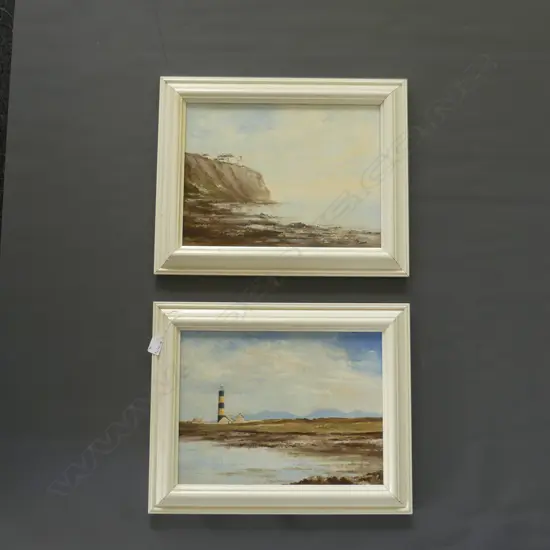 PR FRAMED OILS LIGHTHOUSES NORTH SCOTLAND SIGNED P COUSER  400MM BY 500