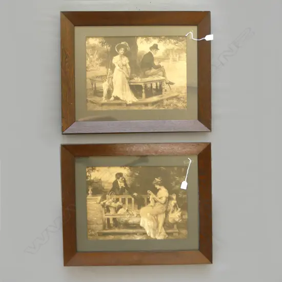 PR OAK FRAMED VINTAGE B&W PRINTS  470 X 340MM