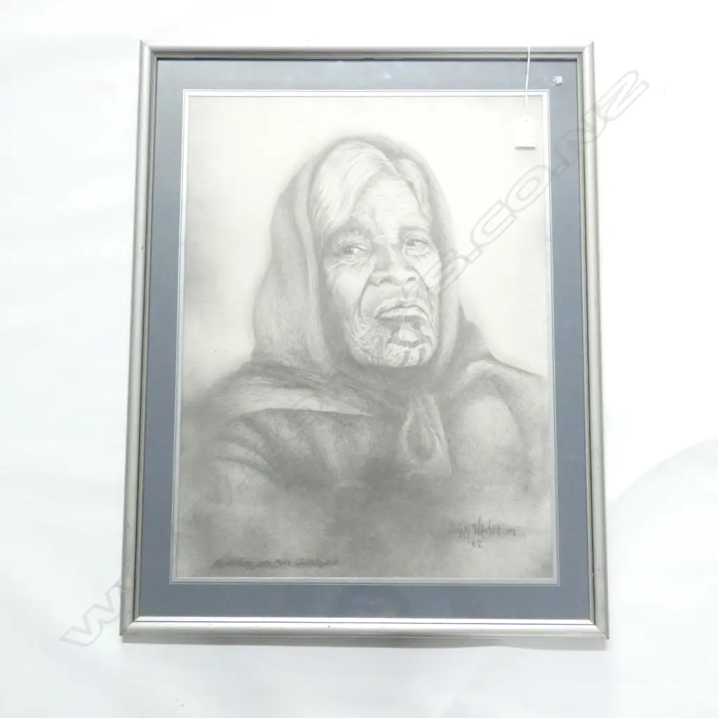 FRAMED PRINT - SONNY HAWKES '78 - "MAORI LADY WTH MOKO 540 X 400MM Image 1++