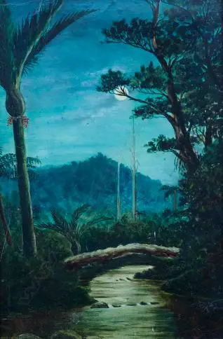 UNKNOWN (NZ), Trees and River, Oil on board, 450mm x 300mm Image 1++