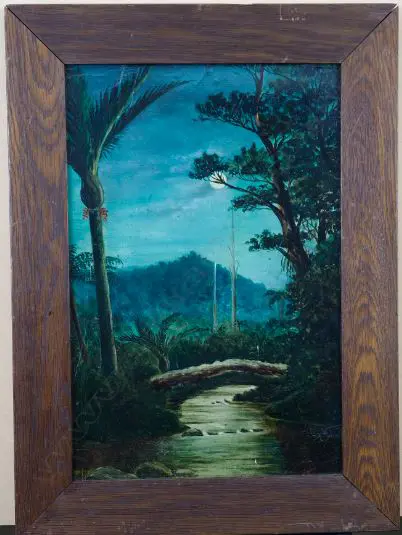 UNKNOWN (NZ), Trees and River, Oil on board, 450mm x 300mm Image 1++
