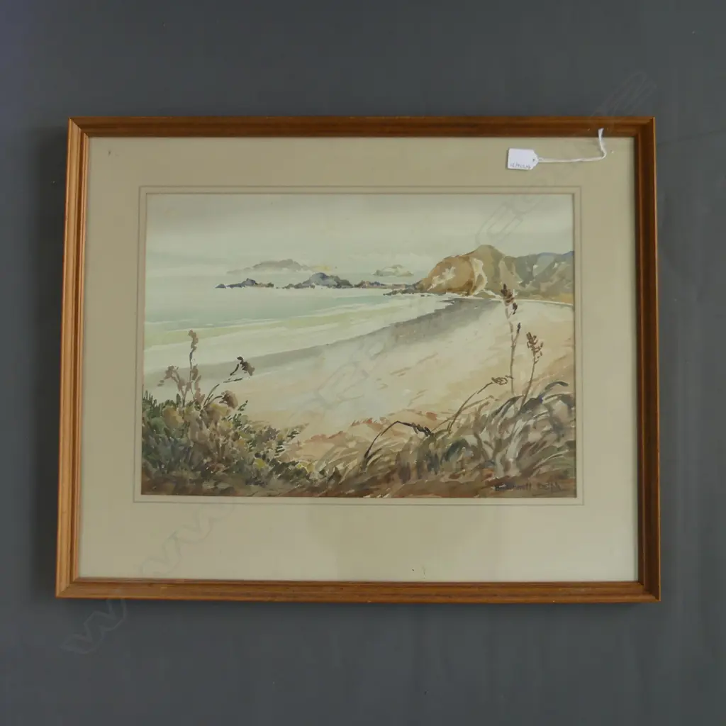 FRAMED W/C COASTAL SCENE SIGNED BIRCHENELL DELPH 700 BY 550MM Image 1++