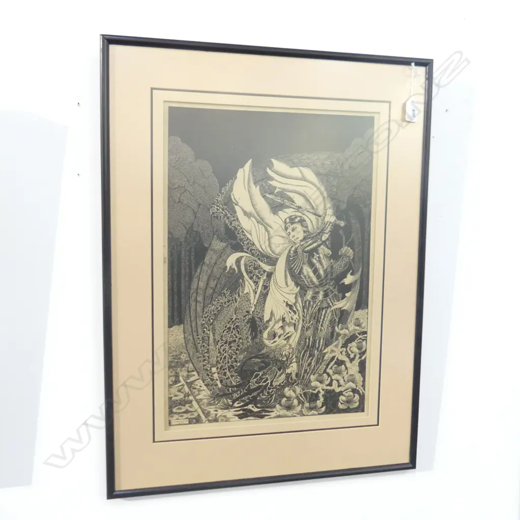 BERNARD CARRICK JOHNSTONE ST GEORGE INDIAN INK ON PAPER 490mm x 310mm Image 1++