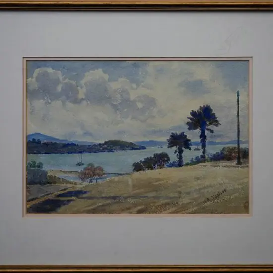 TOPLISS, J.A. (NZ 1861-1930), Inlet, Auckland Harbour, W/C, signed, 230mm x 340mm
