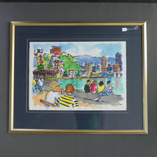 NUMBERED PRINT PEOPLE WATCHING BY PHILLIP BUDLE 1M BY 820MM