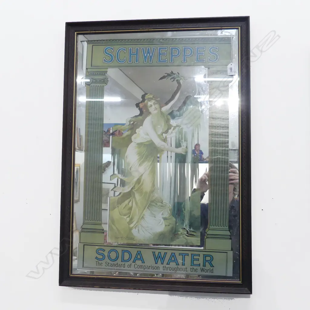 SCHWEPPES VINTAGE STYLE ADVERTISING MIRROR 800x560mm overall Image 1++