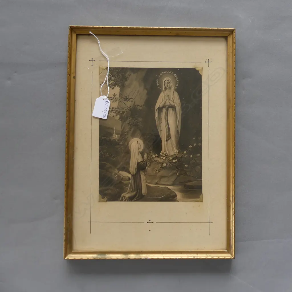 VINTAGE FRENCH RELIGIOUS PRINT 220x165mm Image 1++