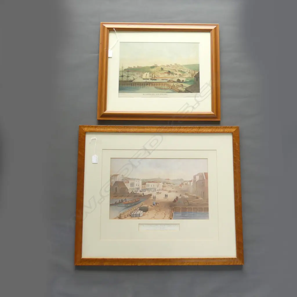 2 HOGAN PRINTS OF EARLY AUCKLAND / COMMERCIAL BAY NO.2 & 4 275x390 / 275x450mm Image 1++
