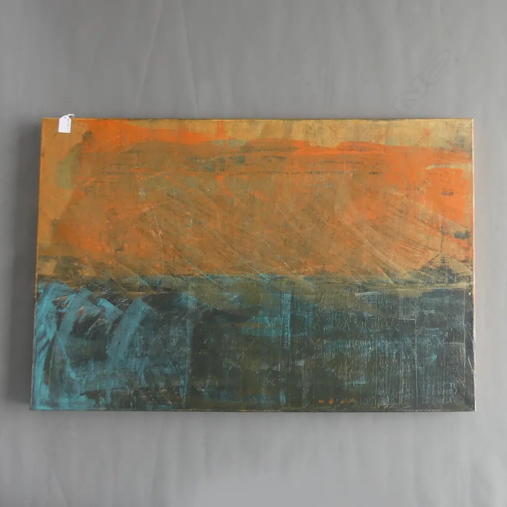 DAN CLARKE 'HORIZON' MIXED MEDIA ON CANVAS SIGNED VERSO & DATED 2017 610x915mm Image 1++