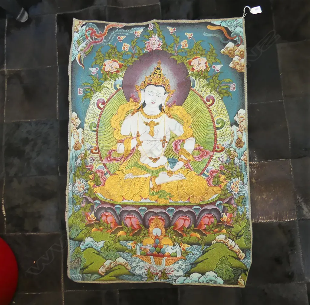 FABRIC THANGKA w. METALLIC THREAD 890x600mm Image 1++