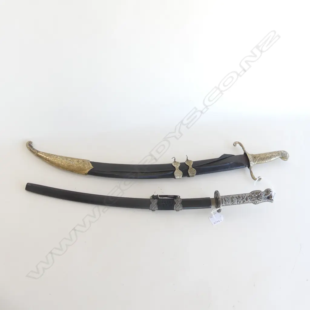 TURKISH SWORD & JAPANESE SHORT SWORD  SOVERNERS   L740MM & L620 MM Image 1++
